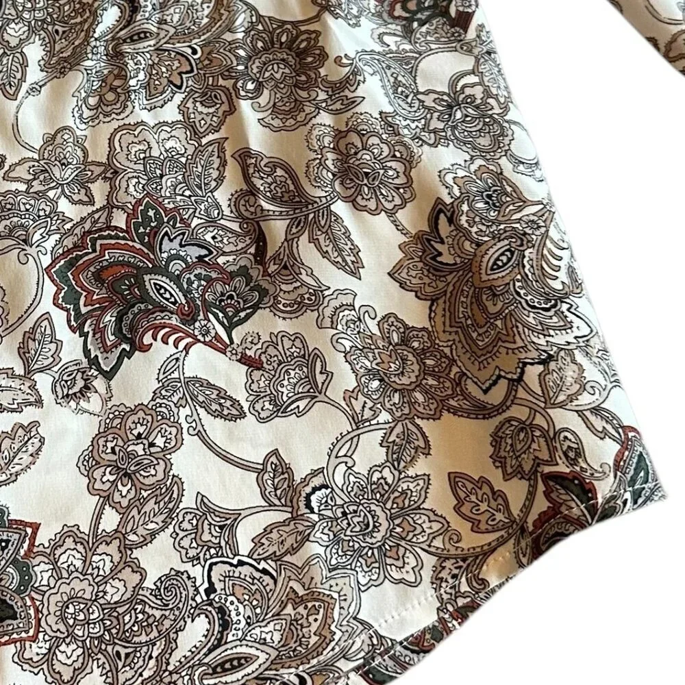 Frame 70s Ruffle Shirt Button-Down Paisley Print Retro Silk Size Small Women's